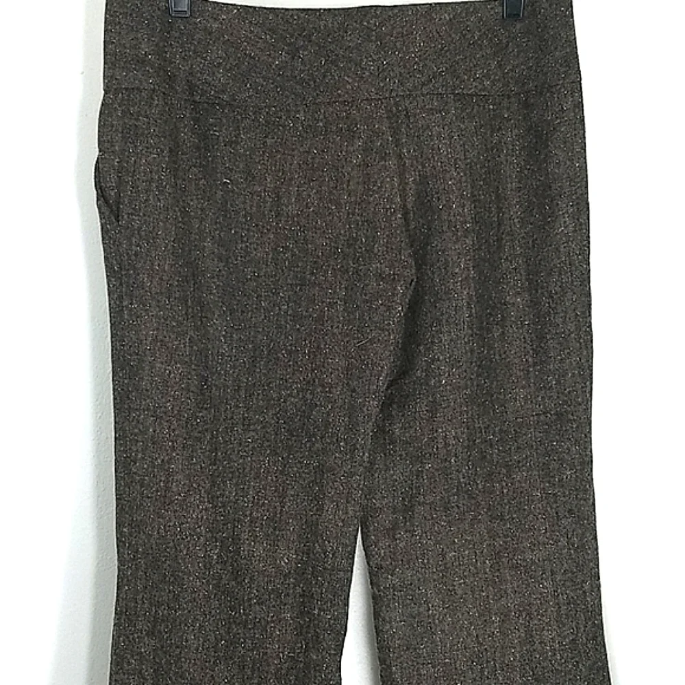 Pants wide leg front pockets wool blend Brown Y2k Old Money - Picture 7 of 9